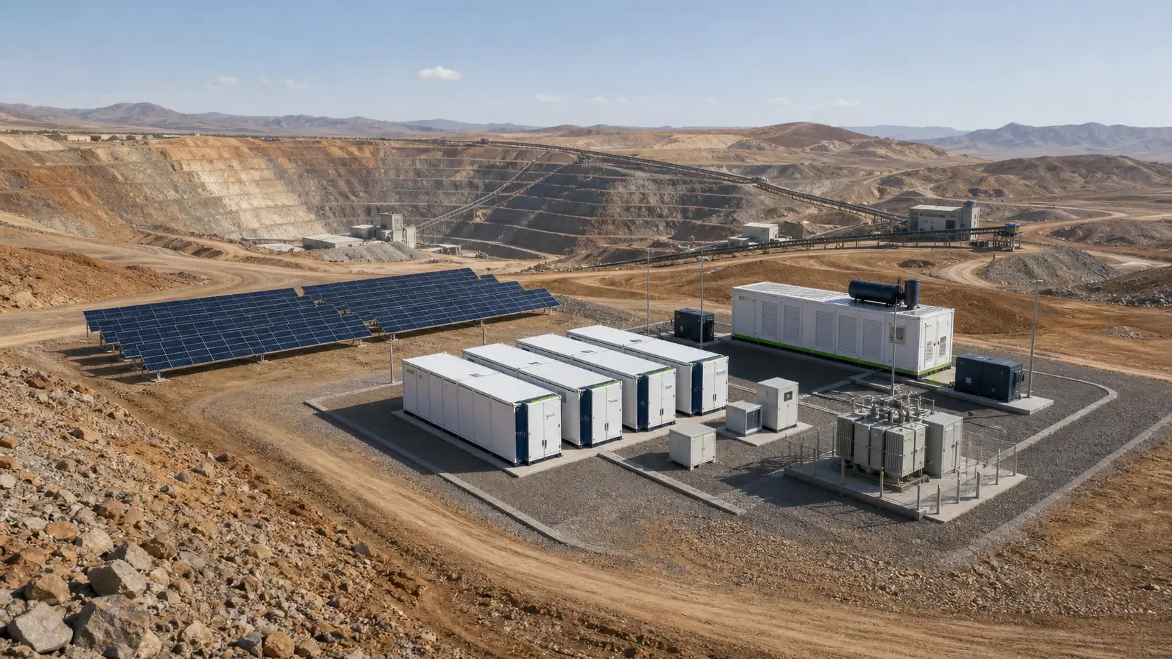 An industrial hybrid power site — the kind of asset where outage cost is measured in lost generation per hour, which is why resolution time matters more than response time.