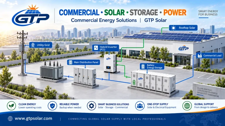 Commercial and industrial solar plus storage system diagram