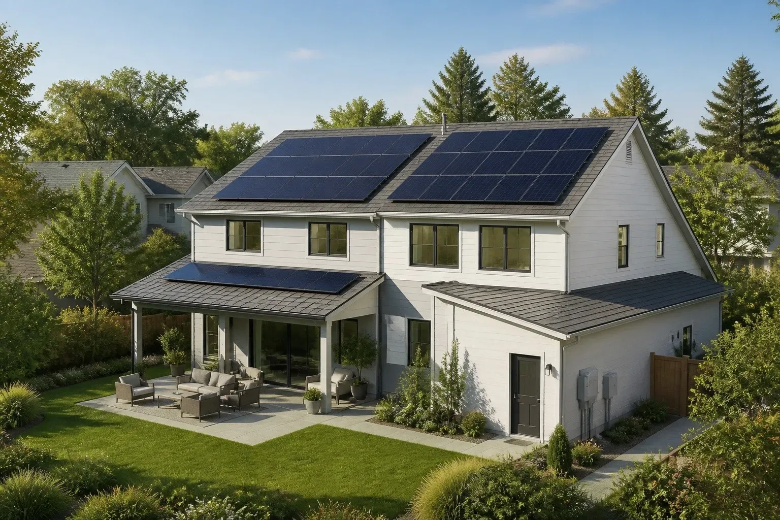 Residential rooftop solar application — the wind and snow load a structure calculation has to carry.