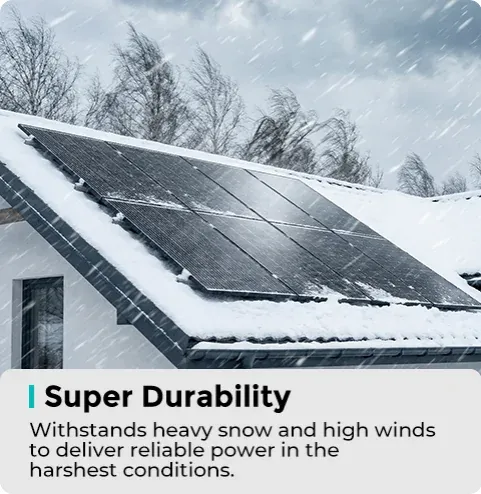 High durability rooftop solar panel withstanding heavy snow