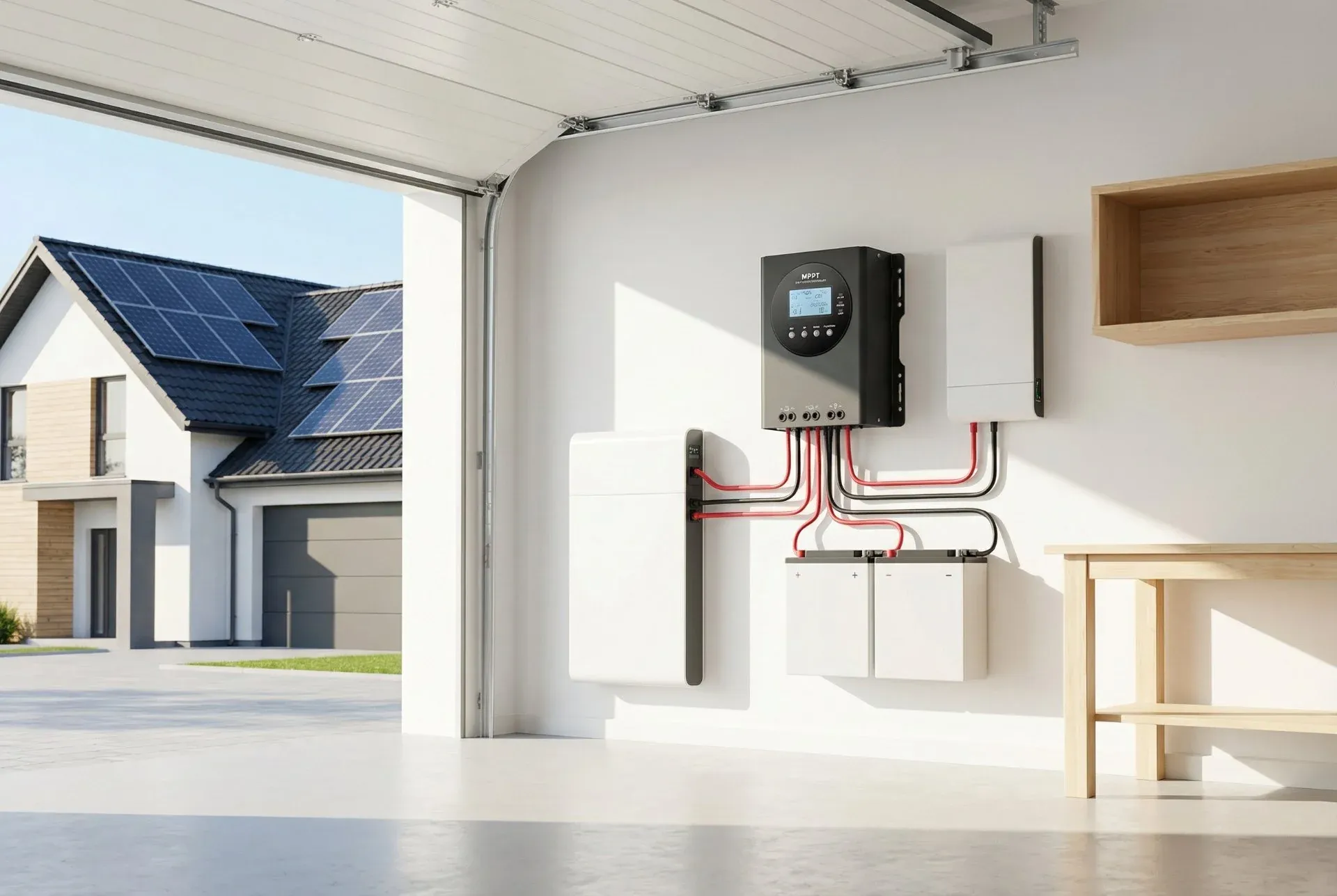 Home inverter and LiFePO4 battery installation — the residential equivalent of a commercial storage brief.