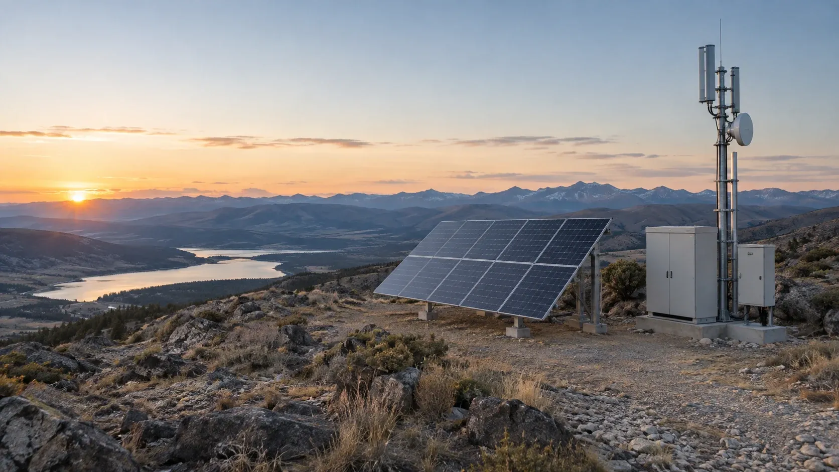 Remote solar battery power system supporting an off-grid site